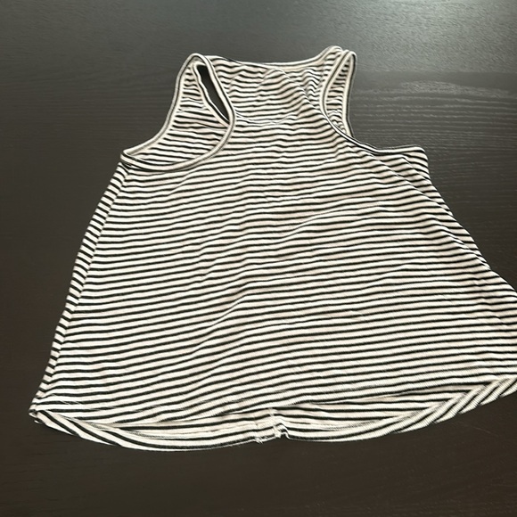 Girls striped black and white tank top with button size large (10-12). - Picture 3 of 3
